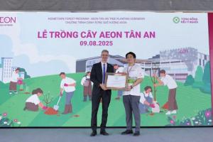 “CHẠM DÒNG VÀM CỎ - GIEO MẦM GẮN KẾT” VỚI LỄ TRỒNG CÂY “CÁNH RỪNG QUÊ HƯƠNG” TẠI AEON TÂN AN