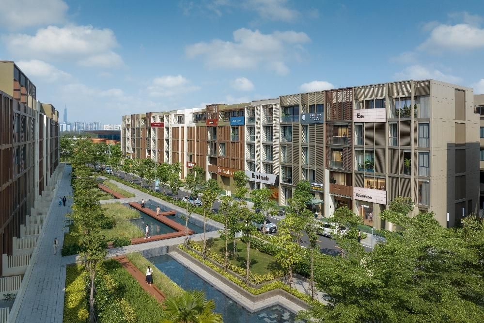 A building with trees and a pondAI-generated content may be incorrect.