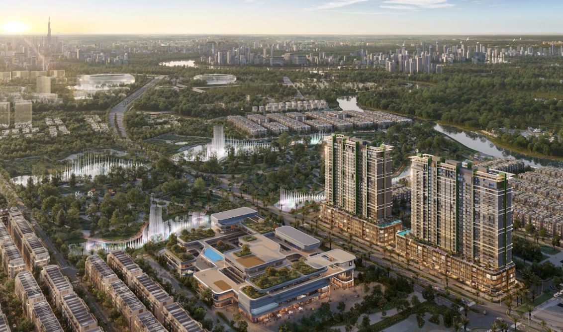 A city with many buildings and a fountainAI-generated content may be incorrect.