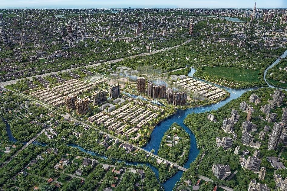 A river running through a cityAI-generated content may be incorrect.