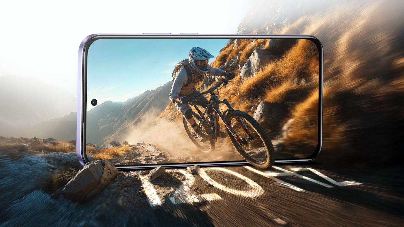 A person riding a bike on a mountainAI-generated content may be incorrect.