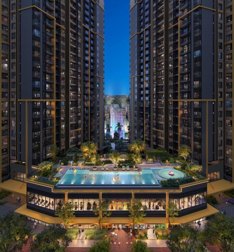 A pool in a buildingDescription automatically generated