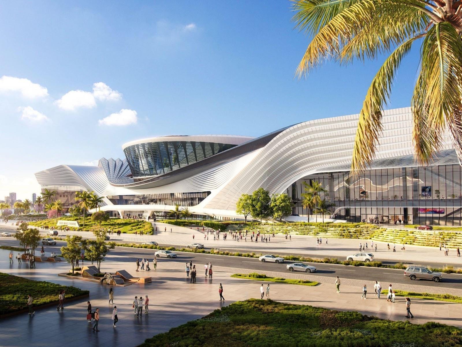 A large building with a lot of people walking aroundAI-generated content may be incorrect.