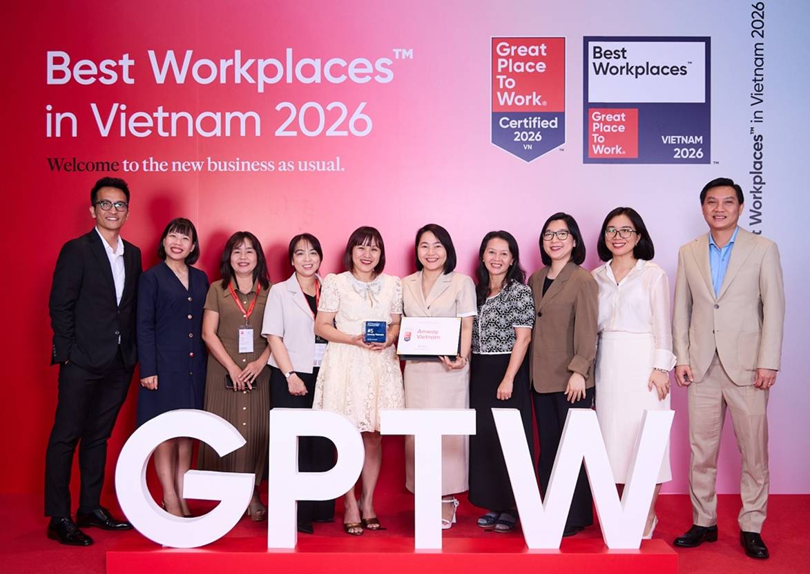 AMWAY VIỆT NAM HAI NĂM LIÊN TIẾP ĐỨNG TOP NƠI LÀM VIỆC XUẤT SẮC HÀNG ĐẦU VIỆT NAM 2026